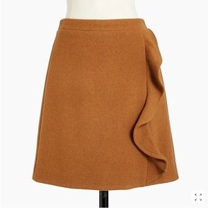 J. Crew Mercantile Ruffle Mini Skirt in Serge Wool